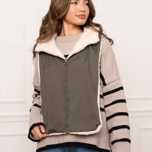 Capuche amovible fourrée réversible (sherpa)
