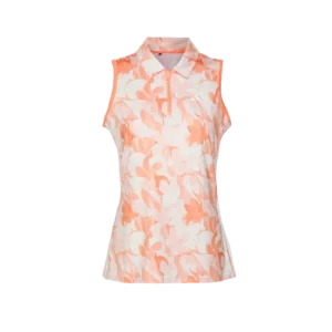 Adidas Golf Polo sans manche floral corail