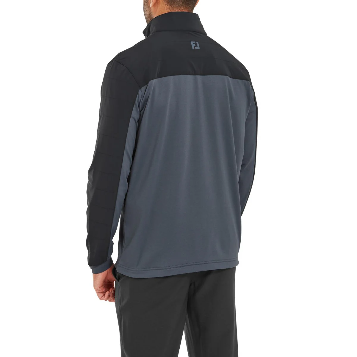 FootJoy Pullover Hybride ThermoSeries Noir Gris Charbon – Image 2